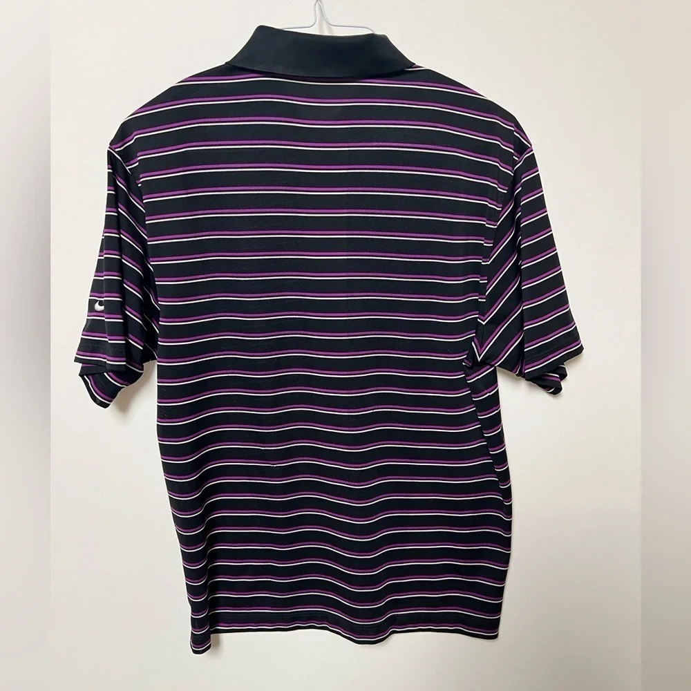 NIKE GOLF PURPLE/BLACK/WHITE DRI-FIT POLO GOLF SHIRT